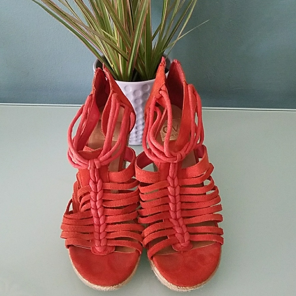 Dolce Vita Orange Wedge Sandals